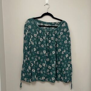 Lucky Brand Green Floral Top